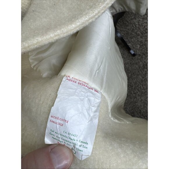 Vintage Pierre Desmarais Woman S Wool Coat Jacket Belted Hippie Parka Hooded - Picture 11 of 11